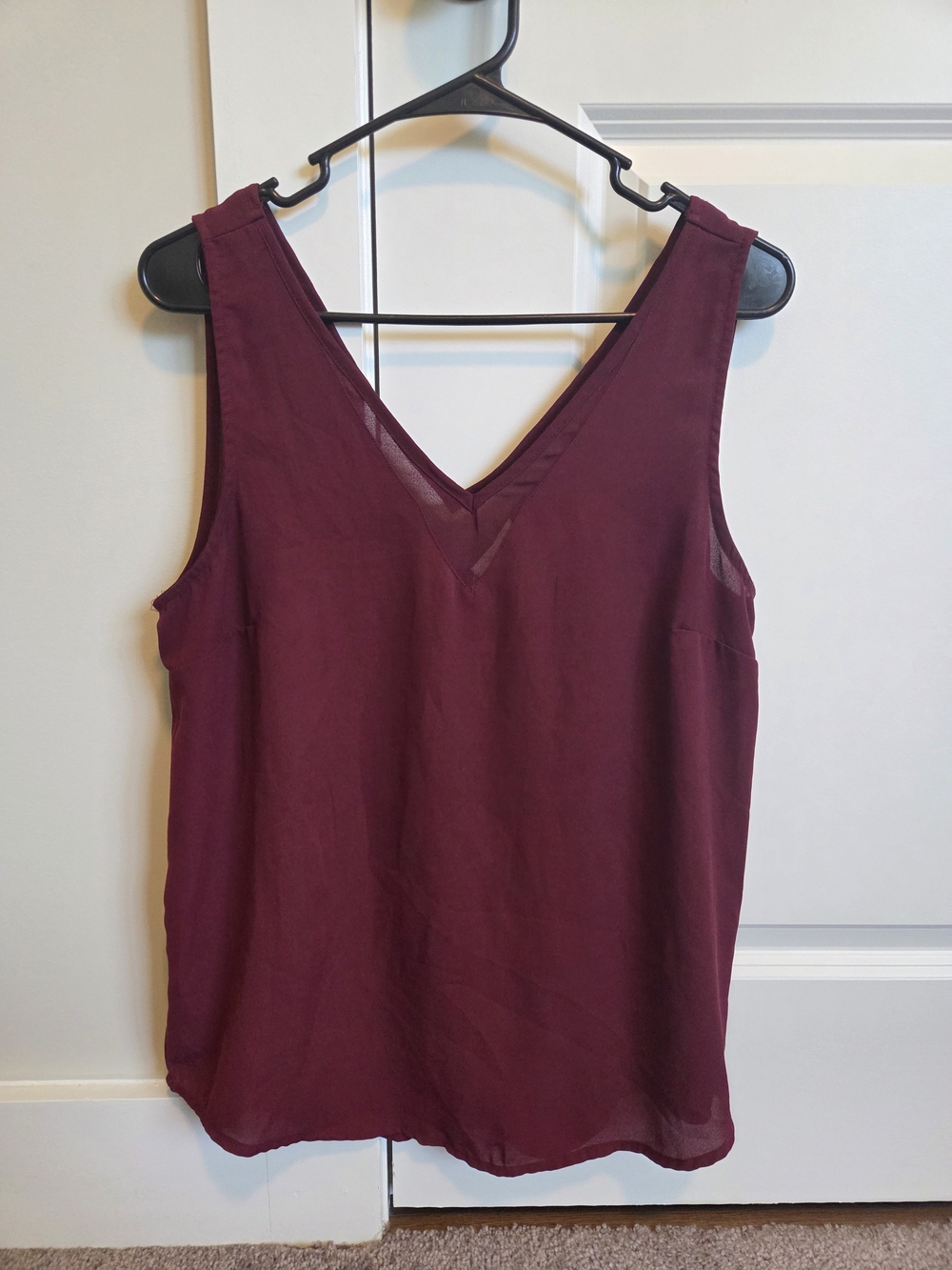 Maurices Burgundy V-Neck Sleeveless Top